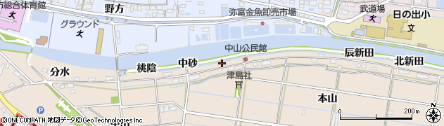 愛知県弥富市中山町亥新田周辺の地図