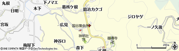 愛知県豊田市国谷町鍛冶カクゴ20周辺の地図