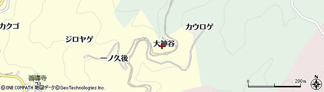 愛知県豊田市国谷町大神谷周辺の地図