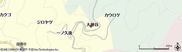 愛知県豊田市国谷町（大神谷）周辺の地図