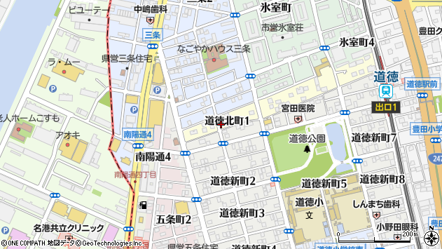 〒457-0864 愛知県名古屋市南区道徳北町の地図