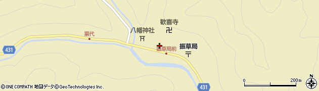 愛知県東栄町（北設楽郡）振草（上粟代宮平）周辺の地図