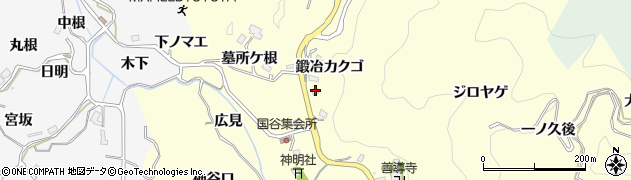 愛知県豊田市国谷町（鍛冶カクゴ）周辺の地図