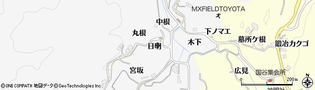 愛知県豊田市下国谷町日明周辺の地図