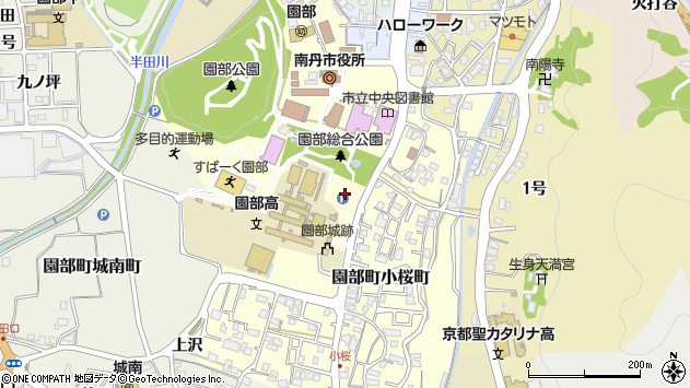 〒622-0004 京都府南丹市園部町小桜町の地図