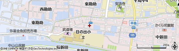愛知県弥富市平島町（西新田）周辺の地図