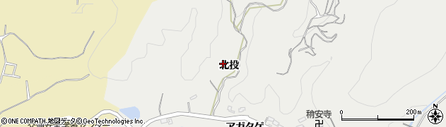 愛知県豊田市池田町北投周辺の地図