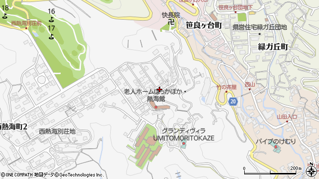 〒413-0038 静岡県熱海市西熱海町の地図