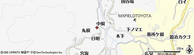 愛知県豊田市下国谷町（中根）周辺の地図