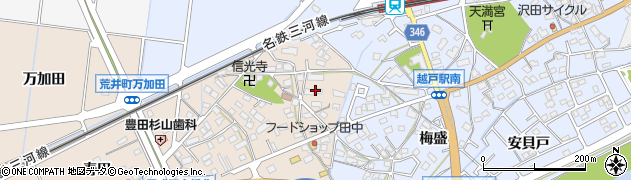 愛知県豊田市荒井町能田原周辺の地図