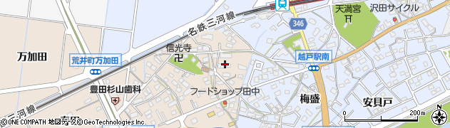 愛知県豊田市荒井町（能田原）周辺の地図