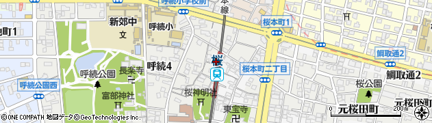 桜駅周辺の地図