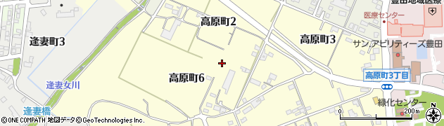 愛知県豊田市高原町周辺の地図