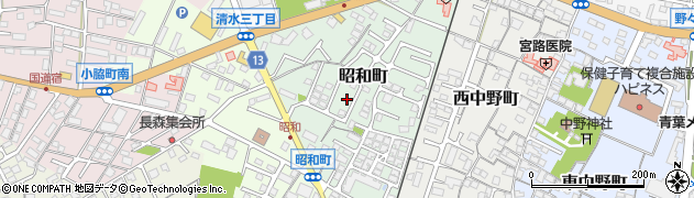 滋賀県東近江市昭和町周辺の地図