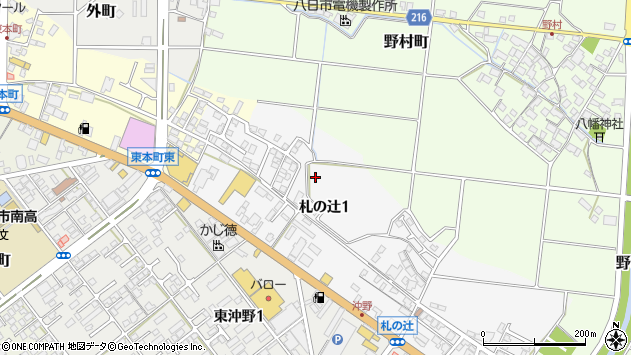 〒527-0024 滋賀県東近江市札の辻の地図