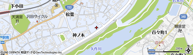 愛知県豊田市越戸町神ノ木104周辺の地図