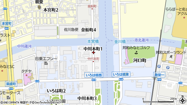 〒455-0051 愛知県名古屋市港区中川本町の地図