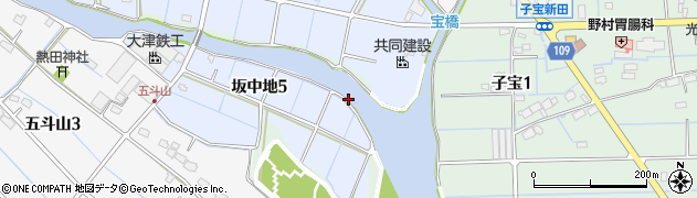 愛知県弥富市坂中地町中川原周辺の地図