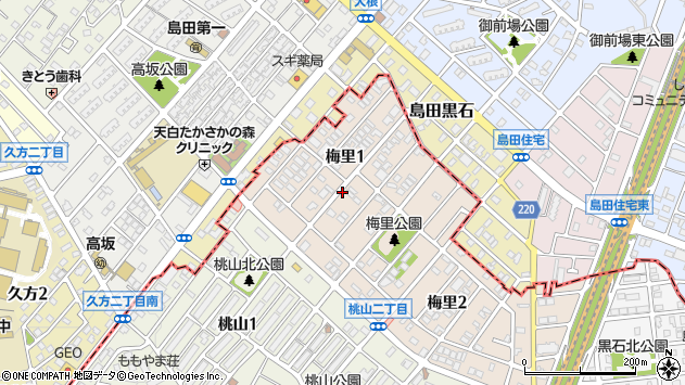 〒458-0001 愛知県名古屋市緑区梅里の地図