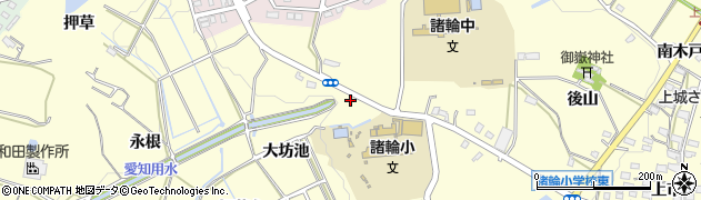 愛知県東郷町（愛知郡）諸輪（大坊池）周辺の地図