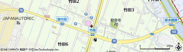 愛知県弥富市竹田周辺の地図