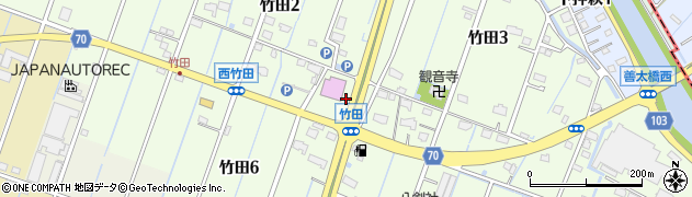 愛知県弥富市竹田周辺の地図