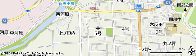 京都府南丹市園部町横田（５号）周辺の地図
