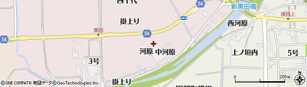 京都府南丹市園部町黒田河原周辺の地図