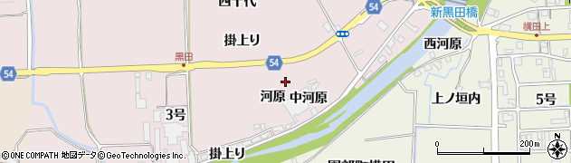 京都府南丹市園部町黒田（河原）周辺の地図