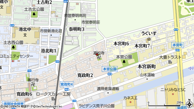 〒455-0066 愛知県名古屋市港区寛政町の地図