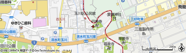 静岡県清水町（駿東郡）玉川周辺の地図