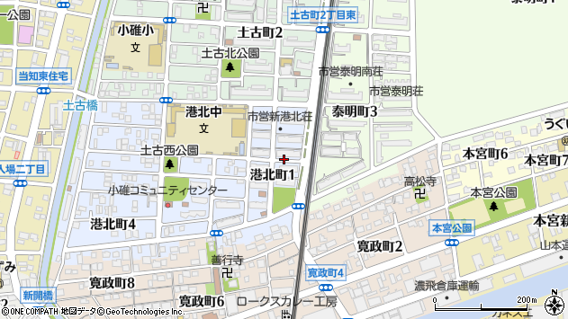 〒455-0067 愛知県名古屋市港区港北町の地図