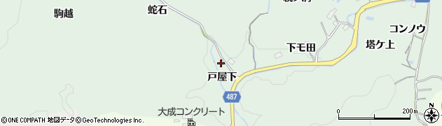 愛知県豊田市山中町（戸屋下）周辺の地図