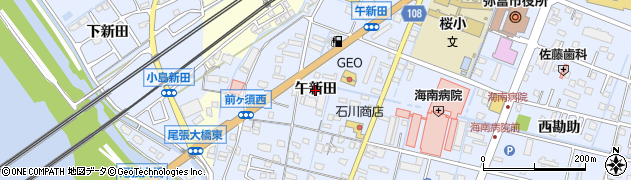 愛知県弥富市前ケ須町（午新田）周辺の地図