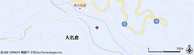 愛知県北設楽郡設楽町大名倉下谷周辺の地図