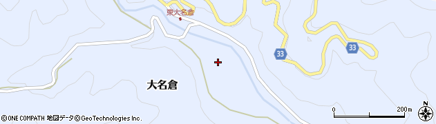 愛知県設楽町（北設楽郡）大名倉（下谷）周辺の地図