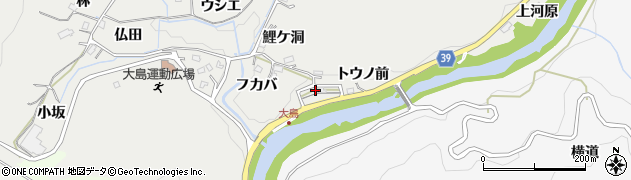 愛知県豊田市東大島町（トウノ前）周辺の地図