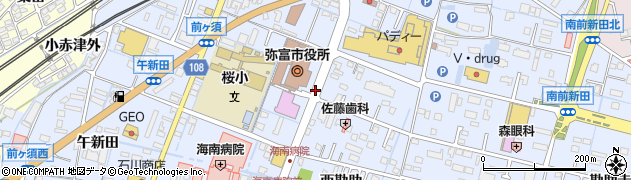 弥富市役所前周辺の地図