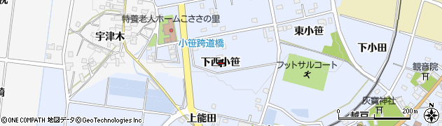愛知県豊田市越戸町下西小笹周辺の地図