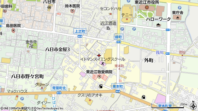 〒527-0025 滋賀県東近江市八日市東本町の地図