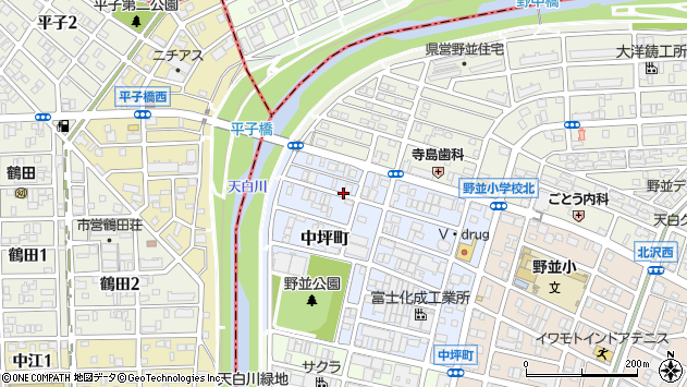 〒468-0048 愛知県名古屋市天白区中坪町の地図
