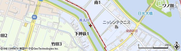 愛知県弥富市下押萩町上ノ切周辺の地図