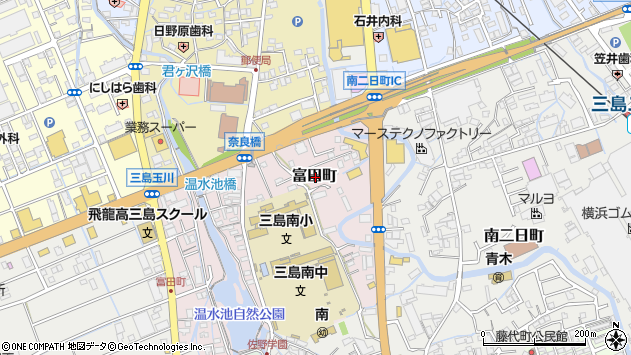 〒411-0836 静岡県三島市富田町の地図