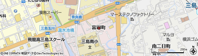 静岡県三島市富田町周辺の地図