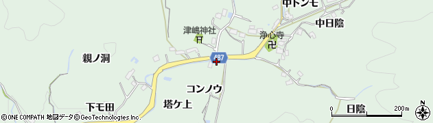 愛知県豊田市山中町コンノウ周辺の地図