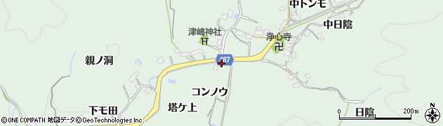 愛知県豊田市山中町（コンノウ）周辺の地図