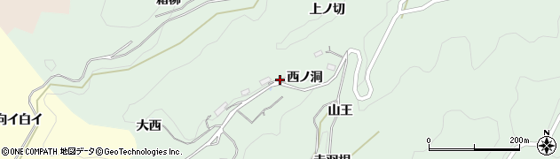愛知県豊田市野林町西ノ洞周辺の地図