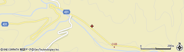 愛知県東栄町（北設楽郡）振草（小林中日向）周辺の地図