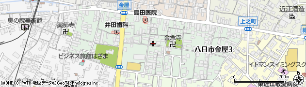 滋賀県東近江市八日市金屋周辺の地図