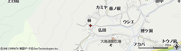愛知県豊田市東大島町林周辺の地図